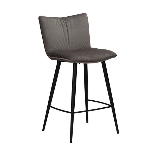 Pilkos spalvos aksominė baro kėdė DAN-FORM Denmark Join, aukštis 93 cm