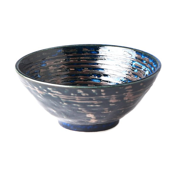 Tamsiai mėlynas keramikinis dubuo MIJ Copper Swirl, ø 20 cm