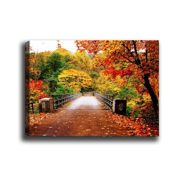 Paveikslas Tablo Center Autumn Bridge, 70 x 50 cm