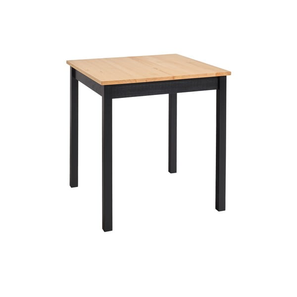 Valgomojo stalas iš pušies medienos, juodos spalvos konstrukcija loomi.design Sydney, 70 x 70 cm