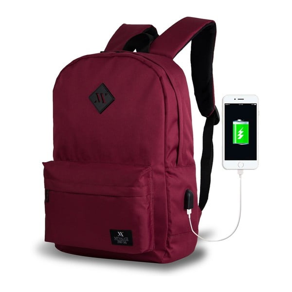Tamsiai bordo spalvos kuprinė su USB jungtimi My Valice SPECTA Smart Bag