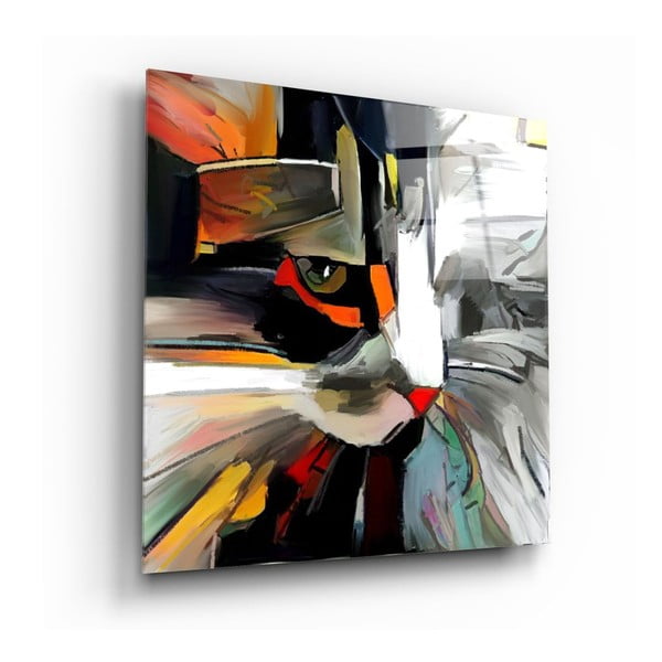 Paveikslas ant stiklo Insigne Abstract Cat, 60 x 60 cm