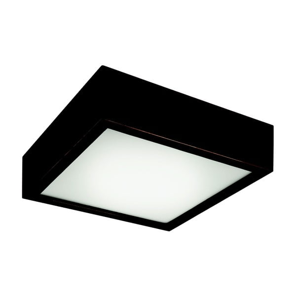 Juodas kvadratinis lubinis šviestuvas LAMKUR Plafond, 27,5 x 27,5 cm