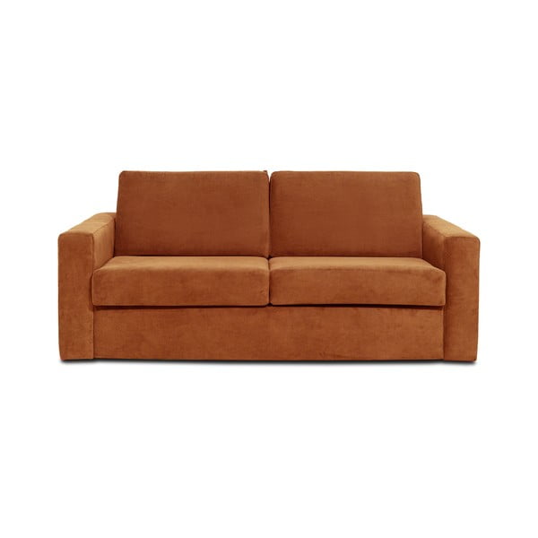 Oranžinė aksominė sofa-lova Scandic Elbeko