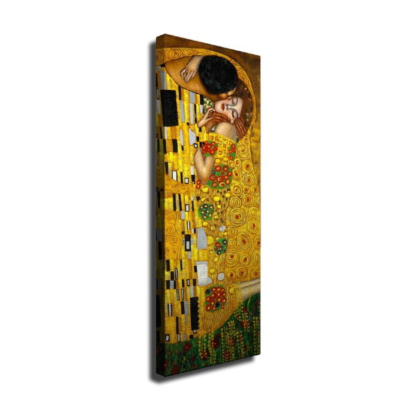 Sieninė reprodukcija ant drobės Gustav Klimt The Kiss, 30 x 80 cm