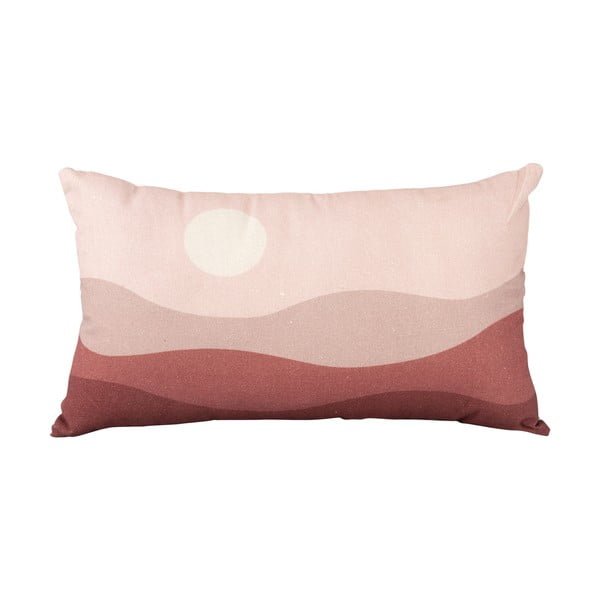 Rožinės raudonos spalvos medvilninė pagalvė PT LIVING Pink Sunset, 50 x 30 cm