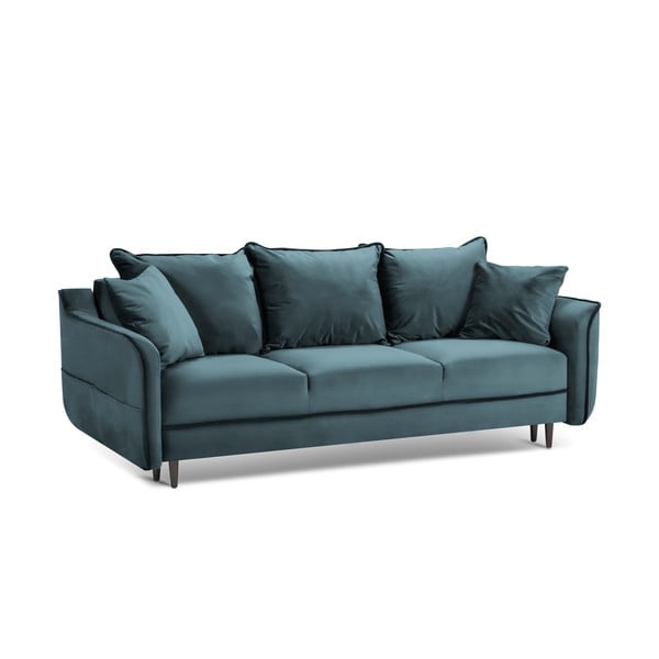 Smaragdo spalvos aksominė sofa-lova Kooko Home Basso