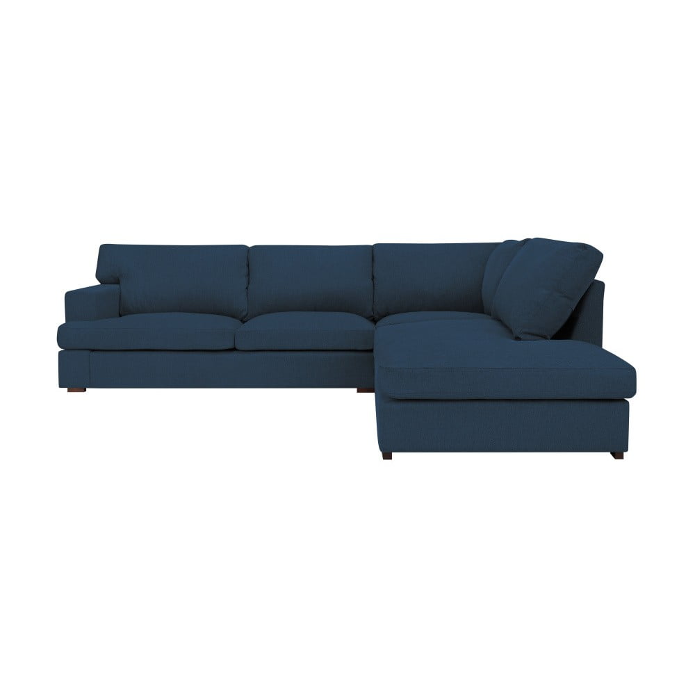 Mėlyna "Windsor & Co Sofos Daphne" kampinė sofa, dešinysis kampas