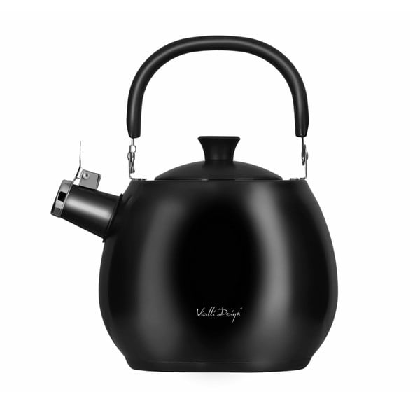 Juodas nerūdijančio plieno arbatinukas Vialli Design Bolla, 2,5 l