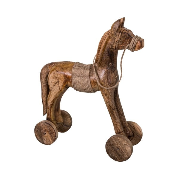 Dekoratyvinė medinė arklio statula Antic Line Cheval, aukštis 31 cm