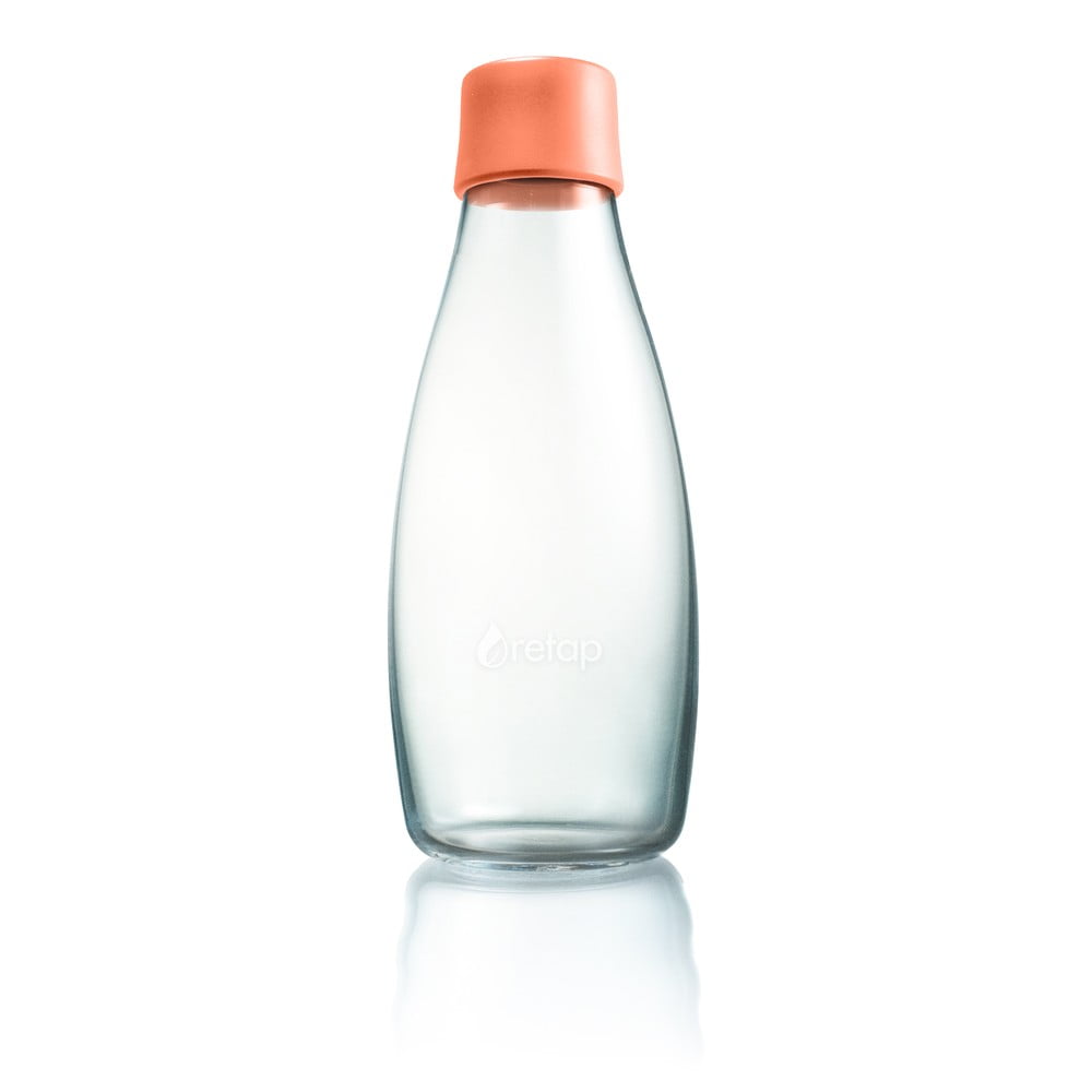 Abrikosų apelsinų spalvos ReTap stiklinis butelis su neribota garantija, 500 ml