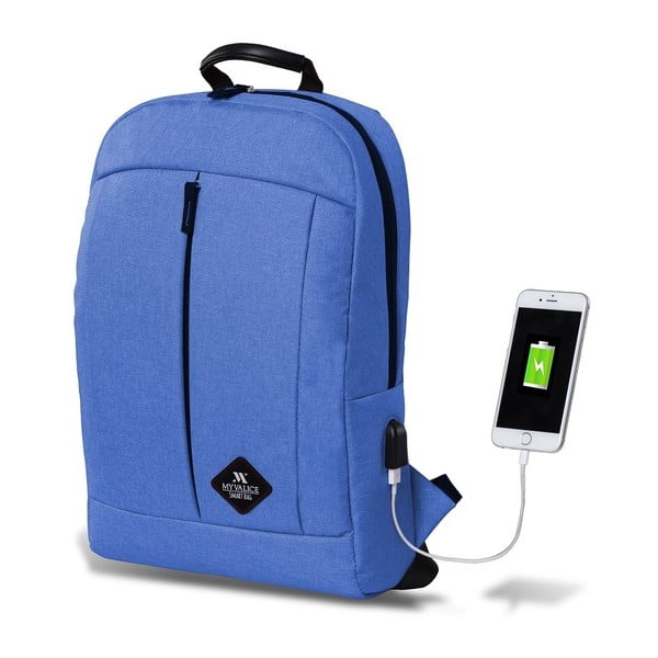 Mėlyna kuprinė su USB jungtimi My Valice GALAXY Smart Bag
