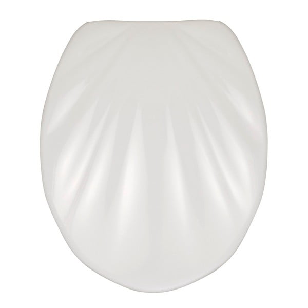 Baltas tualeto klozeto sėdynė su lengvu uždarymu Wenko Premium Sea Shell, 45,5 x 38 cm