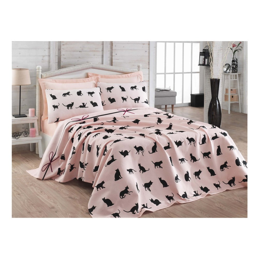 Medvilninės viengulės lovos užvalkalo, paklodės ir pagalvės užvalkalo rinkinys "Divian", 160 x 240 cm