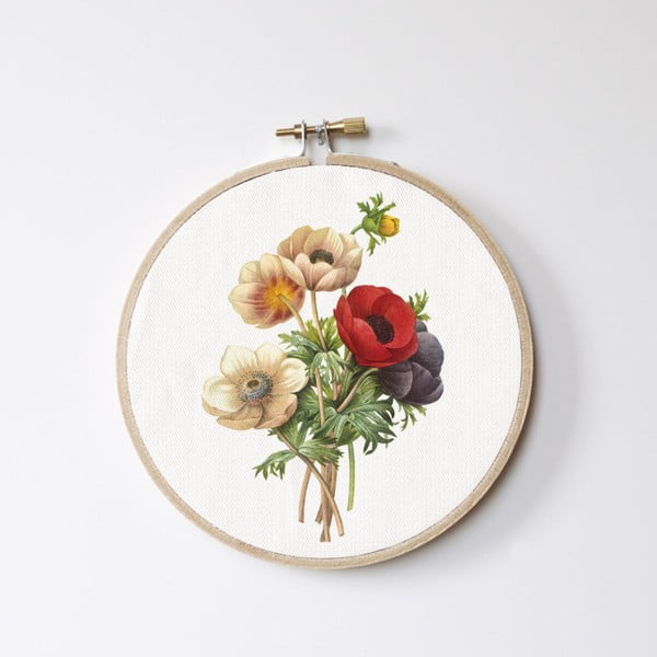 Sieninė dekoracija Surdic Stitch Hoop Flowers, ⌀ 27 cm