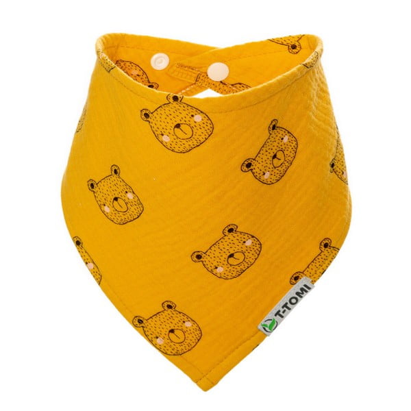Geltonos spalvos seilinukas iš muslino T-TOMI Bears