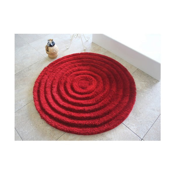 Raudonas apvalus vonios kilimėlis Round Red, ⌀ 90 cm