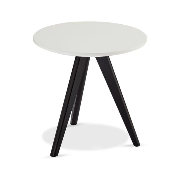 Juodai baltas kavos staliukas su ąžuolinėmis kojomis Furnhouse Life, Ø 40 cm