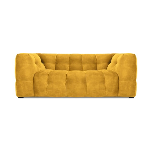 Geltona aksominė sofa Windsor & Co Sofas Vesta, 208 cm