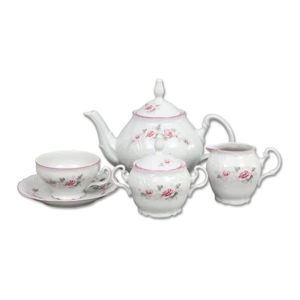 Porcelianinis arbatos rinkinys su gėlėmis Thun Bernadotte