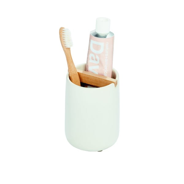 Baltas keraminis indas dantų šepetėliams iDesign Eco Vanity