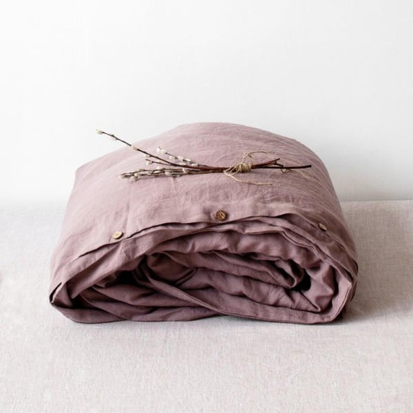 Violetinis lininis antklodės užvalkalas Linen Tales, 140 x 200 cm