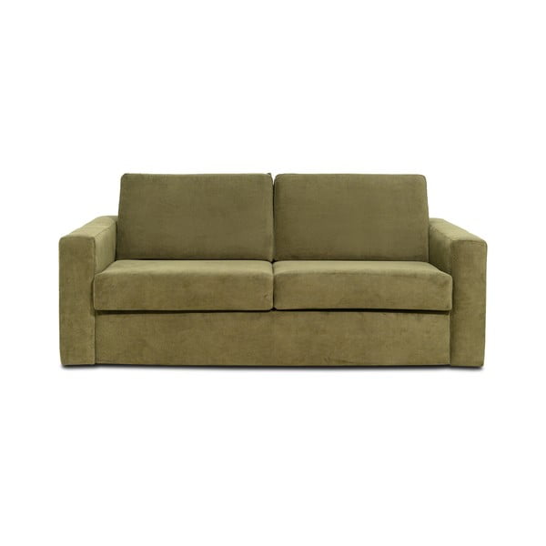 Khaki žalia aksominė sofa-lova Scandic Elbeko