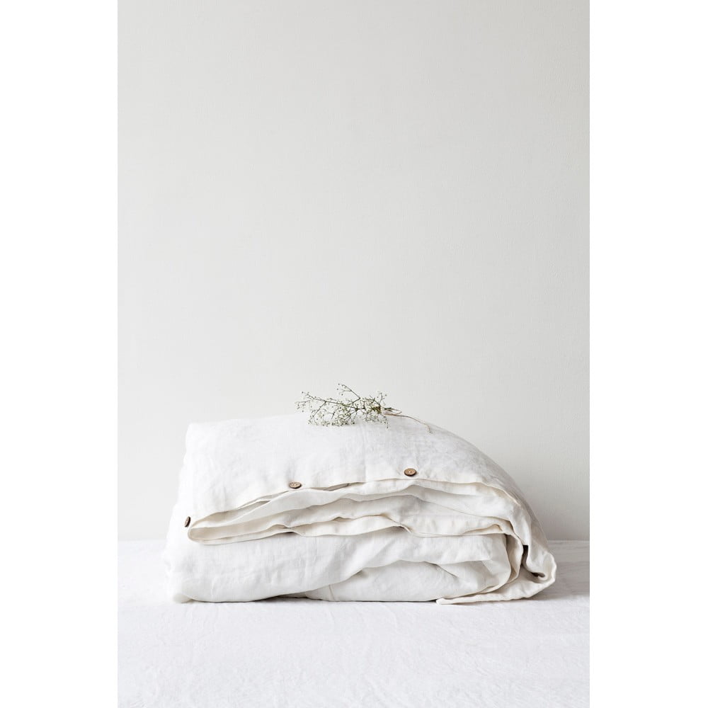 Baltas lininis antklodės užvalkalas Linen Tales, 140 x 200 cm