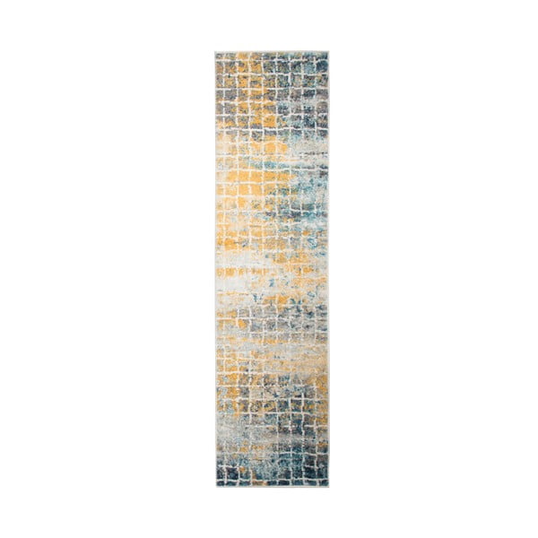 Mėlynos ir geltonos spalvos kilimas Flair Rugs Urban, 60 x 220 cm