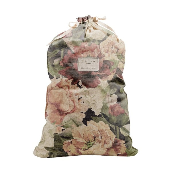 Lininis Couture krepšys Lininis Couture krepšys Pavasario gėlės, aukštis 75 cm