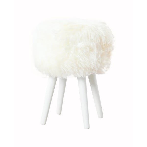Kėdė su balta avikailio sėdyne Native Natural White, ⌀ 30 cm