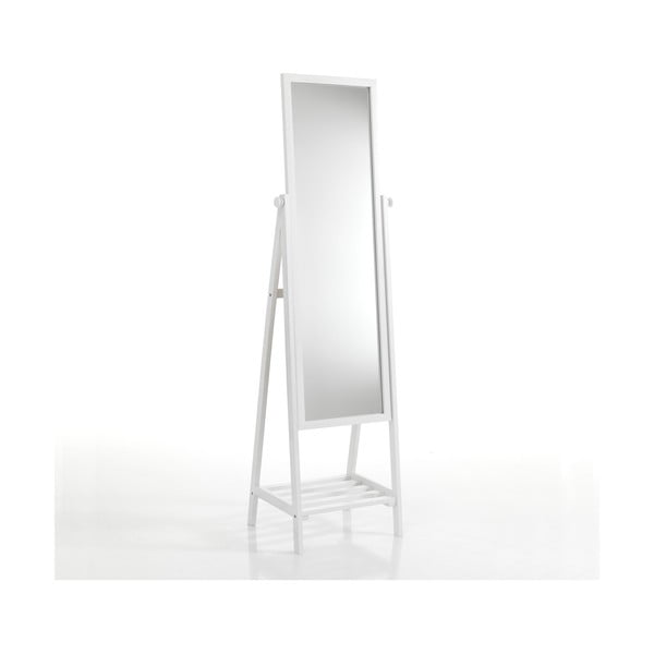 Baltas grindų veidrodis su lentyna Tomasucci Brill