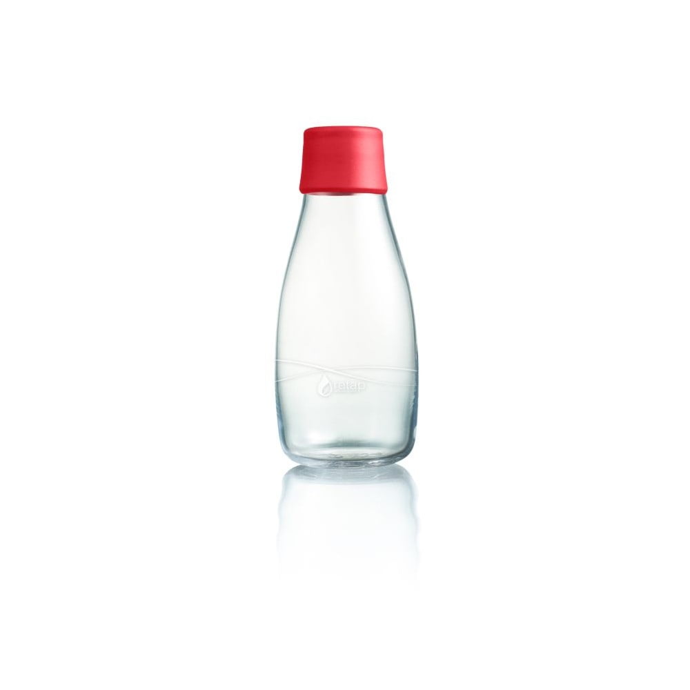 Raudonas stiklinis buteliukas ReTap, 300 ml