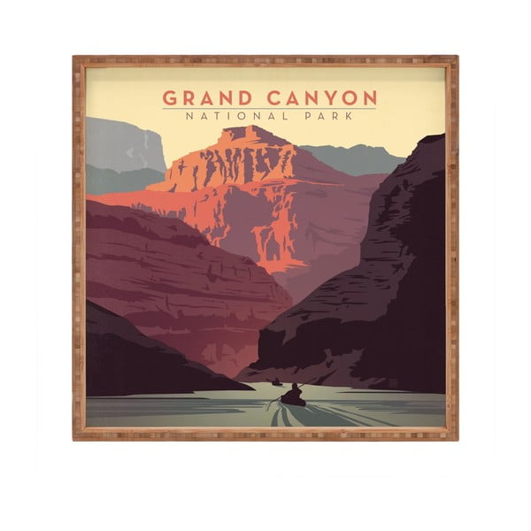 Medinis dekoratyvinis serviravimo padėklas Grand Canyon, 40 x 40 cm